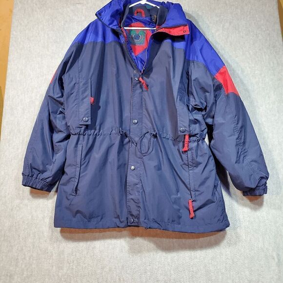 St Johns Bay Jacket Men 2XL Blue Ski Mountain Retro 90 Parka Insulated lined Vtg - Picture 1 of 12